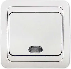 Выключатель 1-кл. CLASSICO с подсвет. 2121 бел. ASD / IN HOME 4680005959853