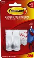 17002 Command белый до 450гр. 2шт, Крючок маленький легкоудаляемый