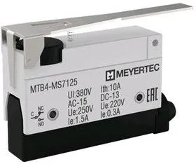 MTB4-MS7125, Выключатель концевой, 10A, IP54, рычаг нажимной