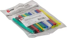 Набор трубок термоусадочных тонкостен. 6/3 (7 цветов по 3шт 100мм) EKF tut-n-6