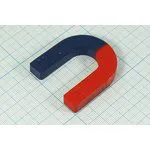 Магнит U-образный 48,0x42,0x 8(s11x8), феррит, красный/синий