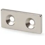 Неодимовый магнит прямоугольник 35х15х3 мм с двумя зенковками 4/8 мм