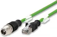 142M2X15020, Датчик Кабеля, Ethernet, M12 Plug to RJ45 Plug, 2 м, 6.56 фут