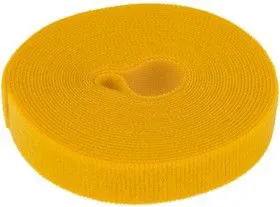 07-7522, Лента-липучка многоразовая 5 м х 20 мм, желтая (1 шт.)