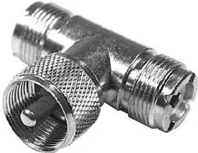 HYR-0614 (GU-614), Переходник, UHF штекер - UHF 2 гнезда (UHF-7526)(UHF-T)