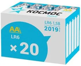Элемент питания алкалиновый LR LR6 (уп.20шт) Космос KOCLR620BOX