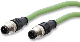 142M1D11100, Датчик Кабеля, Ethernet, M12 Plug to M12 Plug, 10 м, 32.81 фут