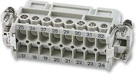 09 20 016 281300, Разъем для тяжелых условий, 16+PE сигнал, Серия Han A, Insert, 17 Contacts, 16A, Гнездо