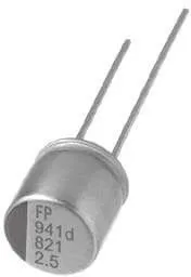 RL80E821MDNASQKX, 820 мкФ , 2.5 В, 20%, Конденсатор электролитический полимерный выводной