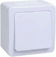 Выключатель 1-кл. ОП ГЕРМЕС PLUS 10А IP54 ВСп20-1-0-ГПБ проход. бел. ИЭК EVMP12-K01-10-54-EC