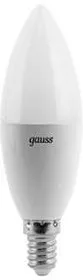 Лампа светодиодная 6.5Вт свеча 4100К бел. E14 550лм 150-265В GAUSS 103101207