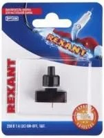 06-0312-A, Выключатель-кнопка 250V 1А (2с) ON-OFF черный (PBS-17A2) (для настольной лампы) (в упак. 1