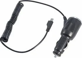 16-0245, Автозарядка в прикуриватель microUSB (АЗУ) (5 V, 1000 mA) шнур спираль 1.5 м черная