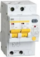 Выключатель автоматический дифференциального тока 2п C 32А 30мА тип A 4.5кА АД-12М ИЭК MAD12-2-032-C-030