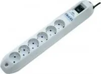 PILOT-GL(3м), Удлинитель сетевой с фильтром, 6 розеток