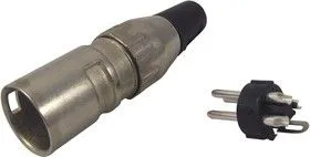 701-0300, Аудио разъем XLR, 3 контакт(-ов), Штекер, Монтаж на Кабель, Контакты с Покрытием из Серебра