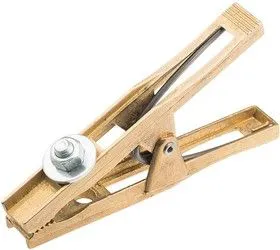 16-0052-9, Зажим крокодил 200 А 140 мм для сварки (латунь) Профи РОССИЯ