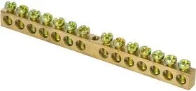 Шина PEN ноль-земля 6х9 14 отвер. латунь крепеж по центру PROxima EKF sn0-63-14