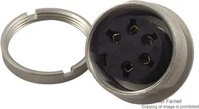 KGR 50/6, Разъем DIN Аудио / Видео, 5 контакт(-ов), Гнездо, Монтаж на Печатную Плату, Пайка