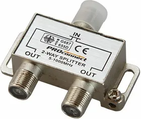 05-6021, ДЕЛИТЕЛЬ ТВ х 2 под F разъём 5-1000 МГц