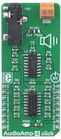 MIKROE-3271, Add-On Board, AudioAmp 4 Click Board, Audio Amplifier, Mono, 1.3W, MikroBUS