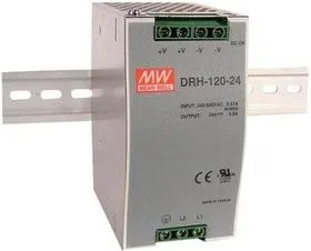 DRH-120-24, Блок питания, вход: 2 фазы 340-550В,выход 24B,5A,120Вт