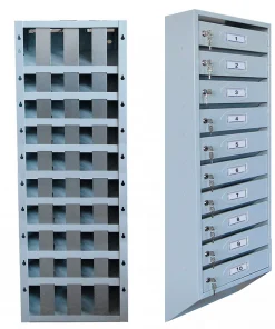 Почтовый ящик 10-секционный с задними ограничительными полосами и шильдиками, ЯПОШ-10