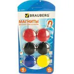 Магниты , диаметр 40 мм, 6 шт., цвет ассорти, в блистере, 230757