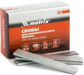 57655, Скобы 18GA для пнев. степлера 1,25х1,0мм длина 19 мм ширина 5,7 мм, 5000 шт