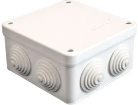 Коробка распр. ОП 105х105х56 7 выходов 4 гермоввода IP54 крышка на винтах бел. Epplast 110041