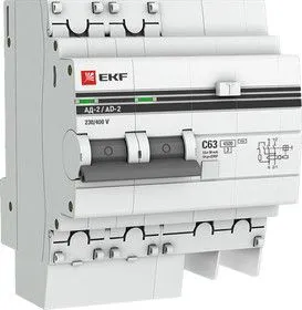 Выключатель авт. диф. тока 2п 50А 100мА АД-2 PROxima EKF DA2-50-100-pro
