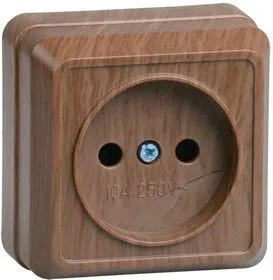 Розетка 1-м ОП Октава 10А IP20 без заземл. дуб ИЭК ERO10-K04-10-DC