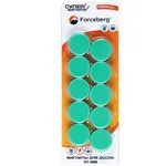 Магнит для магнитной доски Forceberg 30 мм, зеленый, 10шт.