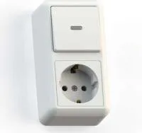 Блок комбинированный ОП БКВР-432 Оптима (1-кл. выкл. с подсветкой + розетка с заземл.) бел. Кунцево 8065
