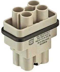 09120062663, Разъем для тяжелых условий, Han Q Series, Insert, 4 Contacts, Штекер, Винтовой Контакт