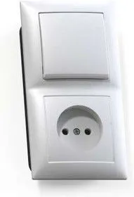 Блок СП БКВР-408 Селена (1-кл. выкл. + розетка) бел. Кунцево 8200