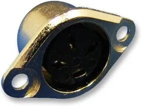 0103 03, Разъем DIN Аудио / Видео, 3 контакт(-ов), Гнездо, Монтаж в Панель, Пайка