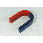 Магнит U-образный 80,x62,0x20, феррит, класс , красный/синий