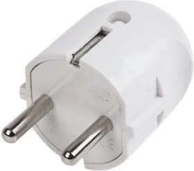 11-8531, Вилка прямая с/з белая 16 А