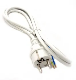 S-LR2, Белый, Сетевой кабель с угловой евровилкой, земля, 1,5 м