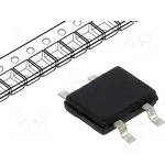 MB10S, Диодный мост: однофазный, 1кВ, If: 0,5А, Ifsm: 32А, MiniDIL SLIM