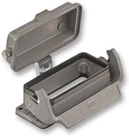 09 30 016 0318, Разъем для тяжелых условий, металлический корпус, низкопрофильный, Base, Bulkhead Mount