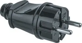 Вилка Navigator 61 360 NCA-PL02-16A-E-BL прямая с/з черная