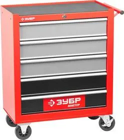 38905-5, Тележка инструментальная ЗУБР МАСТЕР, 5 ящиков, 680x330x770мм