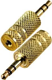 2-016G, переходник 3.5мм штекер стерео - 2.5мм гнездо стерео металл позол.