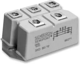SKD62/08, Мостовой выпрямитель, 3 Фазы, 800 В, 86 А, Модуль, 1.8 В, 5 вывод(-ов)