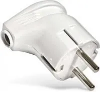 Вилка электрич. с заземл. угл. бел. 16А 250В (еврослот) UNIVersal А105