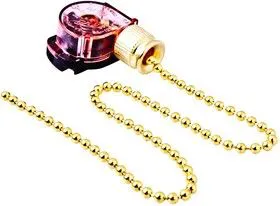 32-0102, Выключатель для настенного светильника с цепочкой 270 мм, золото