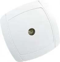 SV-54215-W, Розетка СВЕТОЗАР CITY LIGHT телевизионная одинарная в сборе, цвет белый