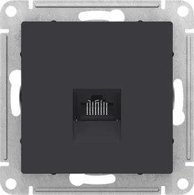 Механизм розетки компьютерной ATLAS DESIGN RJ45 карбон SchE ATN001083